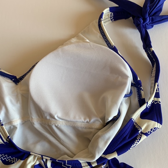 Kate Spade Zigzag Floral Bow-strap V-neck One-piece - Picture 9 of 13